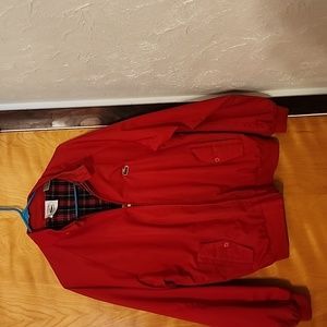 Vintage 1980s Men’s medium IZOD LACOSTE Classic Red Bomber Windbreaker Jacket